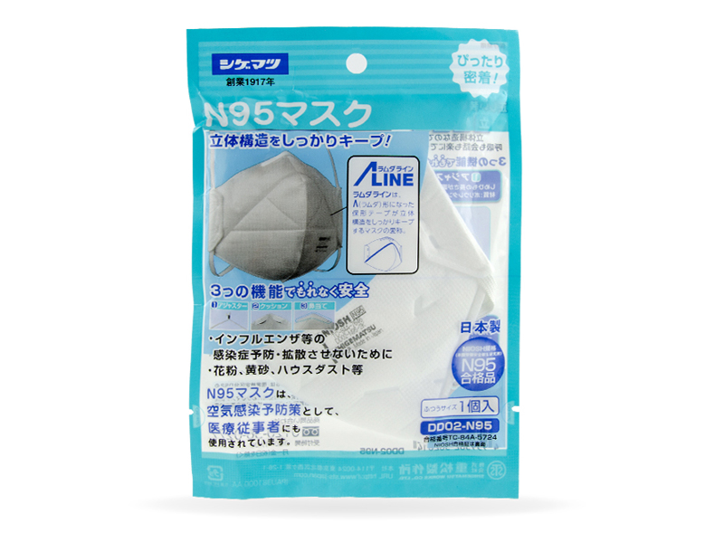 日本重松制作所DD02 N95级别防粉尘雾霾口罩颗粒物花粉飞沫无阀(图5) 日本重松制作所DD02 N95级别防粉尘雾霾口罩颗粒物花粉飞沫无阀(图5)